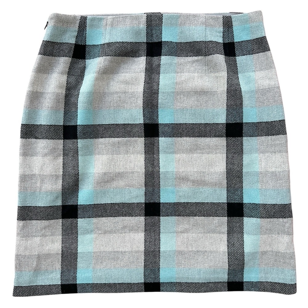 Talbots Skirt Wool Blend Women's Size 8 Plaid Lined Pencil Career Casual Zipper